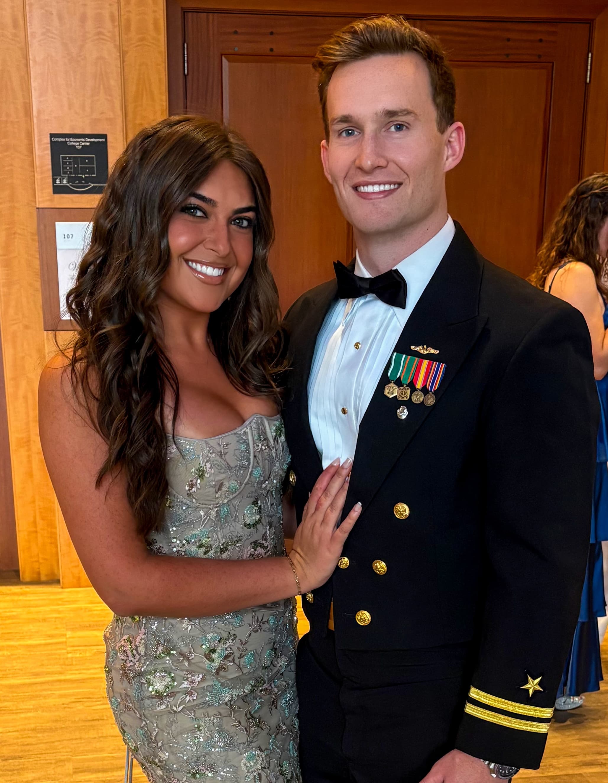 Patrick and Hollen at a formal Navy event